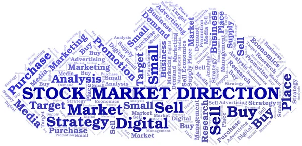 Stock Market Direction word cloud. Vector made with text only. — Stock Vector