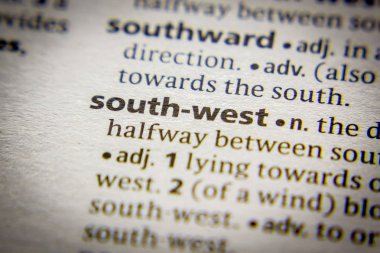 Sözlükte sözcük veya tümcecik Güney-batı.