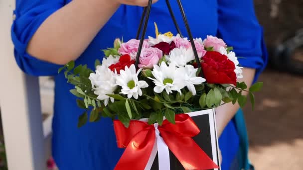 Close Beelden Van Mooie Bloeiende Bloemen Voor Achtergrond — Stockvideo