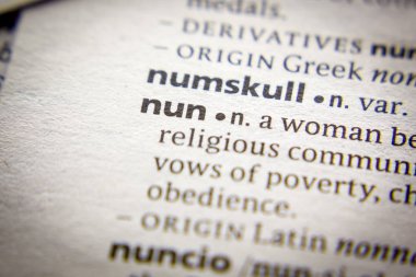 Sözlükte Sözcük veya ifade Nun.