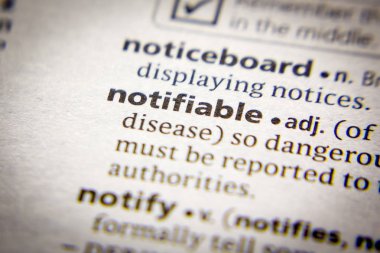 Sözlükte Notifiable sözcük veya tümcecik.