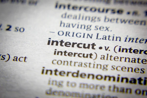 Mot ou phrase Intercut dans un dictionnaire . — Photo