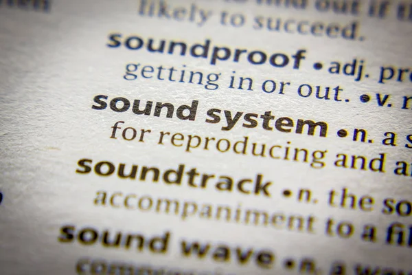 Sözlükteki sözcük veya tümcecik Ses sistemi.