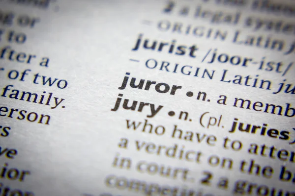 Palavra ou frase Juror em um dicionário . — Fotografia de Stock