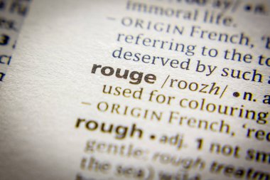 Sözcük veya sözcük Rouge ve sözlükteki tanımı