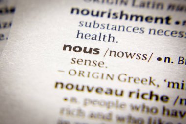 Sözcük veya söz Nous ve sözlükteki tanımı