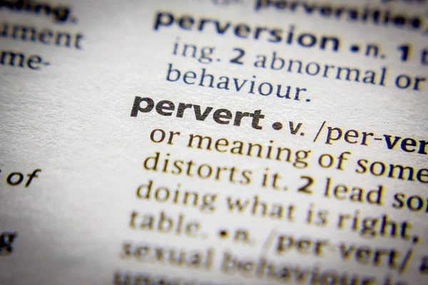 Palavra Frase Pervertido Sua Definição Dicionário — Fotografia de Stock