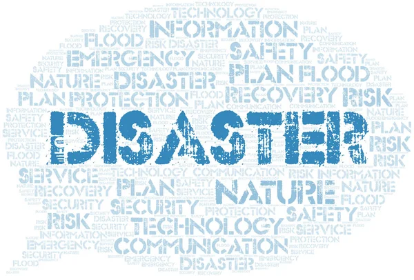 Disaster Typography Word Cloud Wordcloud Collage Made Text Only — Stock Photo, Image