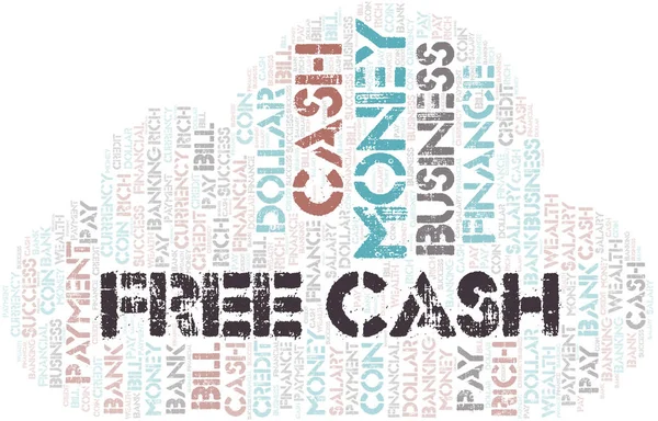 Free Cash typography word cloud. Wordcloud collage made with the text only.