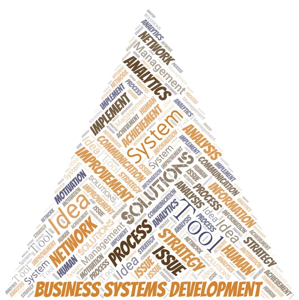 Business Systems Sviluppo Tipografia Vettoriale Word Cloud Collage Wordcloud Realizzato — Vettoriale Stock