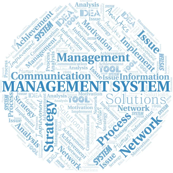 Management System Typography Vector Word Cloud Wordcloud Collage Made Text — Stock Vector