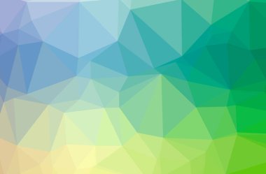 Soyut mavi, yeşil, sarı, yatay düşük polimer arkaplan. Çok güzel bir çokgen dizaynı. İhtiyaçlarınız için faydalı.