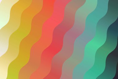 Sarı, beyaz, kırmızı ve yeşil dalga vektör arkaplanı.