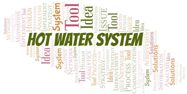 Typografie Vector Woord Wolk Warm Water Systeem Wordcloud Collage Gemaakt — Stockvector