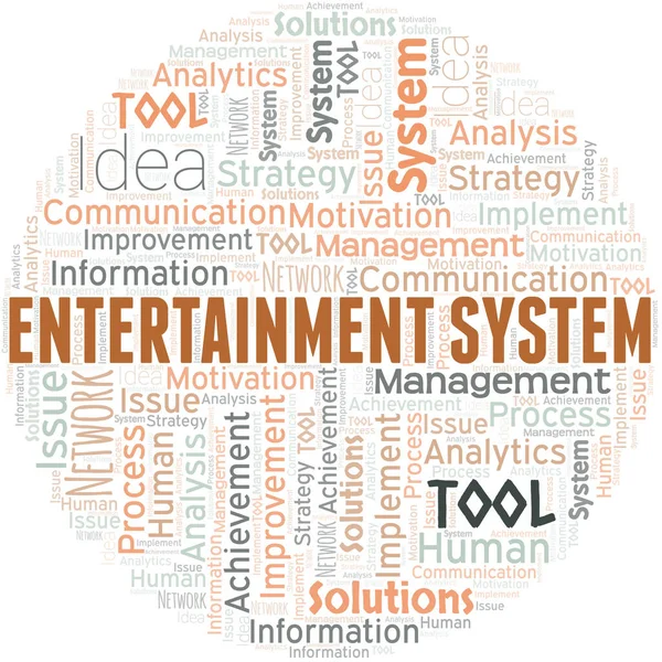 Entretenimento Sistema Tipográfico Vetor Nuvem Palavras Colagem Wordcloud Feita Apenas —  Vetores de Stock