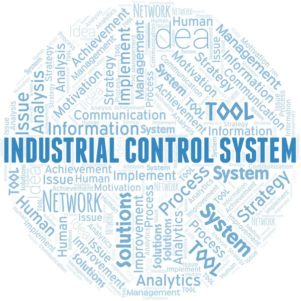 Typografie Van Het Industriële Controlesysteem Vector Woord Wolk Wordcloud Collage — Stockvector