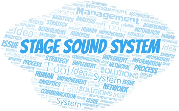Stage Sound System Typografie Vektor Wortwolke Wordcloud Collage Nur Mit — Stockvektor