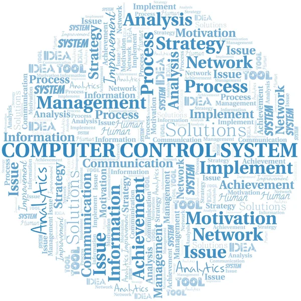 Sistema Controle Computador Tipografia Vetor Nuvem Palavras Colagem Wordcloud Feita — Vetor de Stock