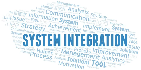 System Integration Typography Vector Word Cloud Collage Wordcloud Realizzato Solo — Vettoriale Stock