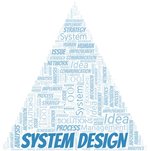 System Design Typography Vector Word Cloud Collage Wordcloud Realizzato Solo — Vettoriale Stock