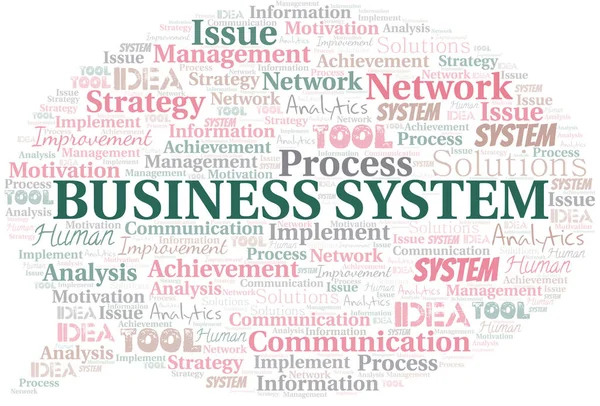 Business System Typography Vector Word Cloud Wordcloud Collage Made Text — Stock Vector