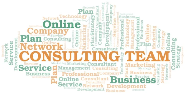 Consulting Team Typography Vector Word Cloud Wordcloud Collage Made Text — Stock Vector