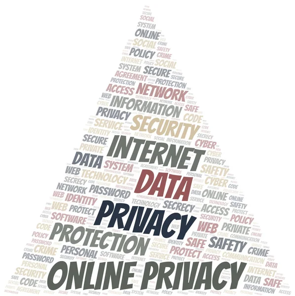 Online Privacy Vector Word Cloud Made Text Only — Stock Vector