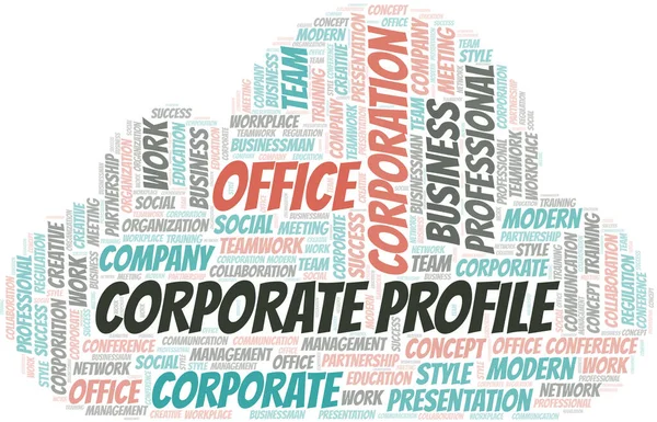 Kurumsal Profil vektör kelime bulutu, sadece metin ile yapılır.