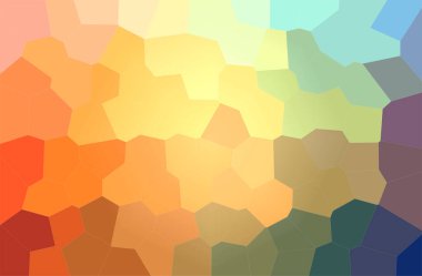 Mavi, turuncu, pembe, kırmızı Büyük Hexagon arkaplanının soyut çizimi.