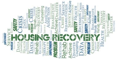 Konut Kurtarma vektör bulutu, sadece metinle yapılır.