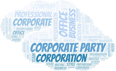 Kurumsal Parti vektör kelime bulut, sadece metin ile yapılır.