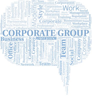 Şirket Grup vektör bulutu, sadece metin ile yapılır.