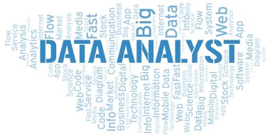 Veri Analisti vektör kelime bulutu, sadece metinle yapılır.