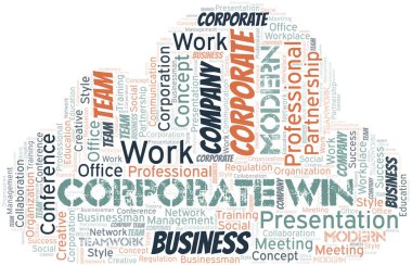 Şirket Win vektör bulutu, sadece metin ile yapılır.