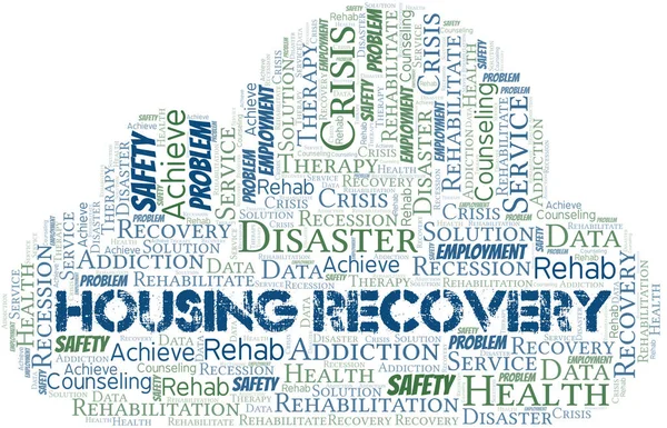 Housing Recovery vector woord cloud, gemaakt met alleen tekst. — Stockvector