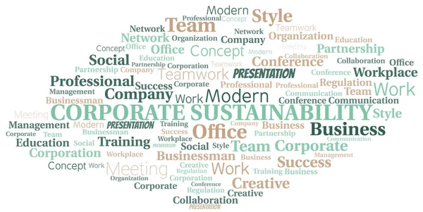 Corporate Sustainability Vector Word Cloud Φτιαγμένο Μόνο Κείμενο — Διανυσματικό Αρχείο