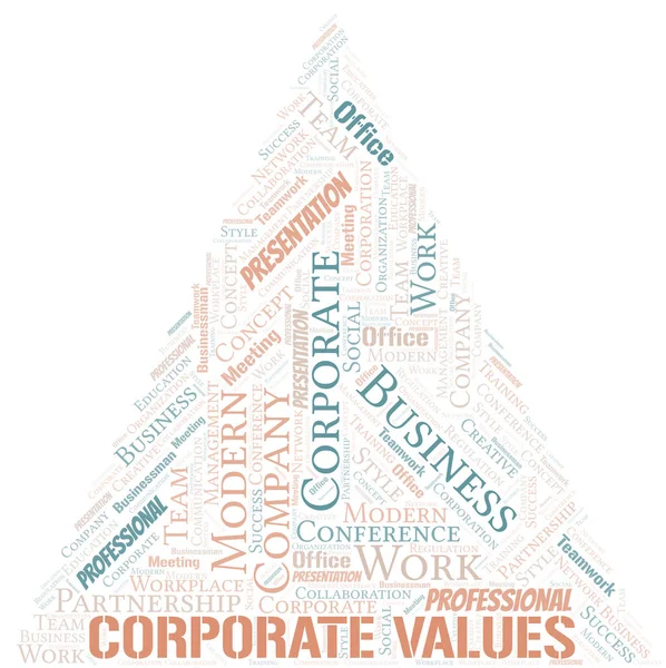 Valores Corporativos Vector Palabra Nube Hecho Con Texto Solamente — Vector de stock