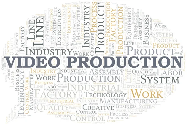 Nube Palabras Producción Vídeo Crear Solo Con Texto — Vector de stock