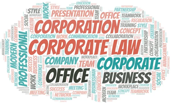 Corporate Law vector word cloud, made with text only. — Stock Vector