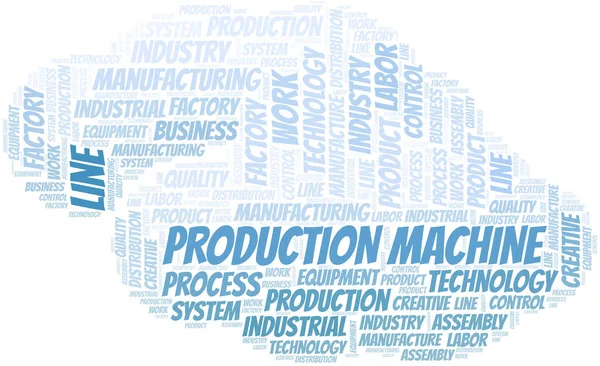 Produktion Maschine Wortwolke Nur Mit Dem Text Erstellen — Stockvektor