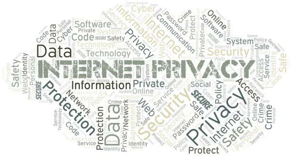 Internet Privacy Vector Word Cloud Made Text Only — Stock Vector