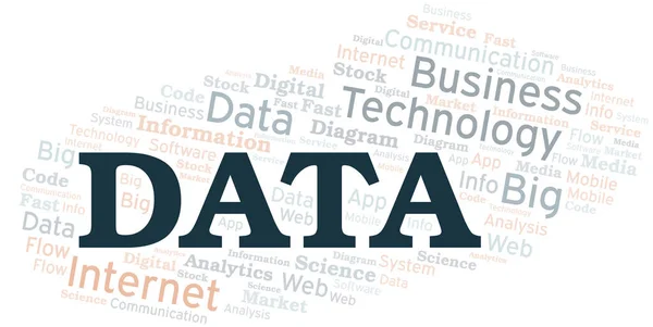 Nube Parole Vettoriali Dati Fatta Solo Con Testo — Vettoriale Stock