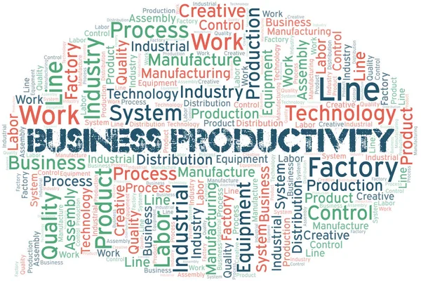 Business Productivity Word Cloud Create Text Only — Stockový vektor