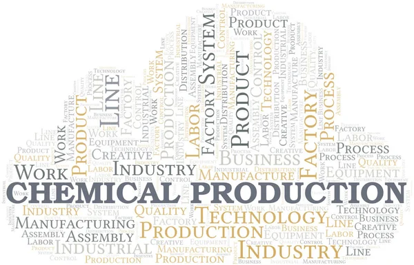 Produção Química Nuvem Palavras Criar Apenas Com Texto — Vetor de Stock