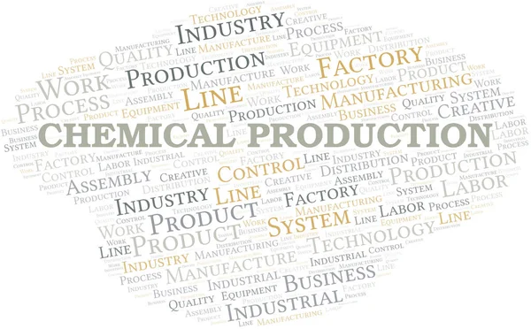 Chemical Production Word Cloud Hozzon Létre Szöveggel Csak — Stock Vector