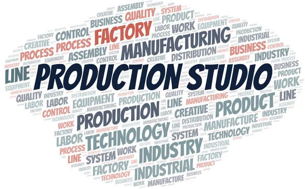 Production Studio Word Cloud Nur Mit Dem Text Erstellen — Stockvektor