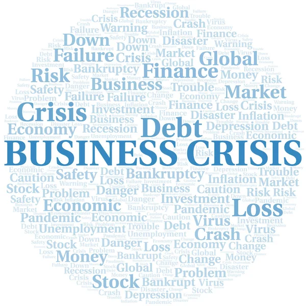 Business Crisis Word Cloud Créer Avec Texte Seulement — Image vectorielle