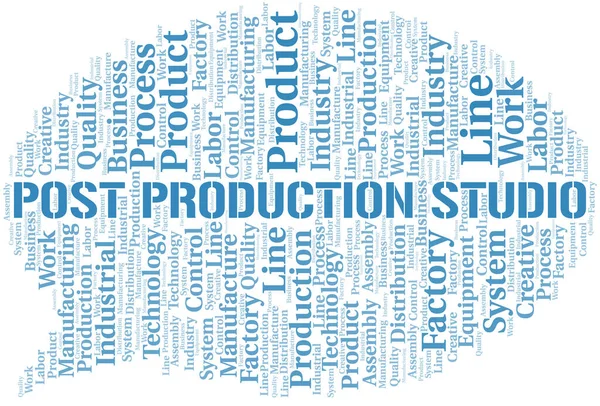 Post Production Studio Nube Palabras Crear Con Texto Solamente — Vector de stock