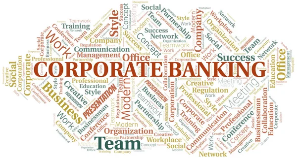 Corporate Banking Vektoros Szófelhő Csak Szöveggel — Stock Vector