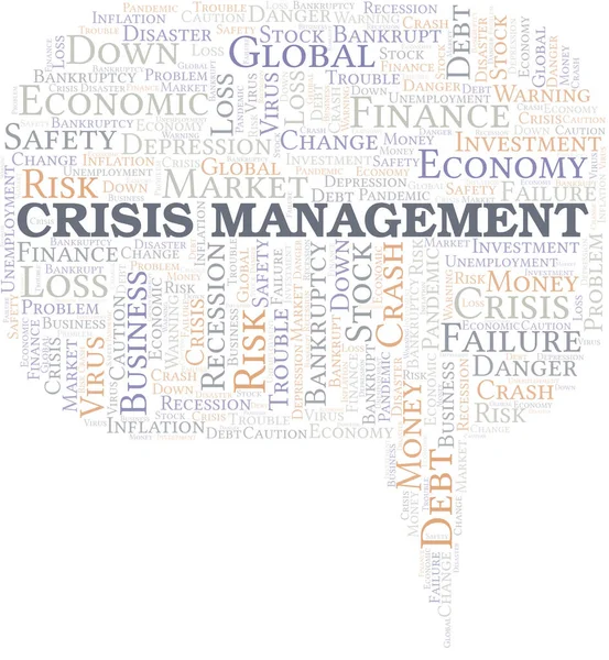 Crisis Management Word Cloud Create Text Only — стоковый вектор